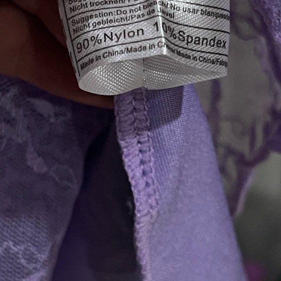 Lavender Lace Asymmetrical Mini Skirt - Picture 5 of 6